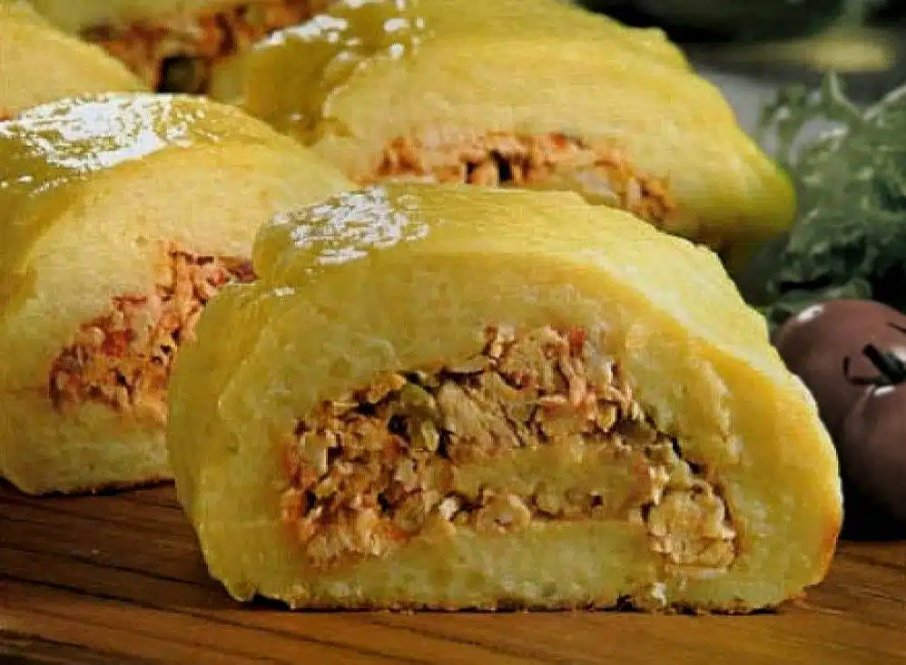 Arrollado veraniego de puré de papas
