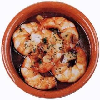 Huevos revueltos con gambas