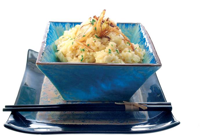 Risotto de hinojo y queso de cabra